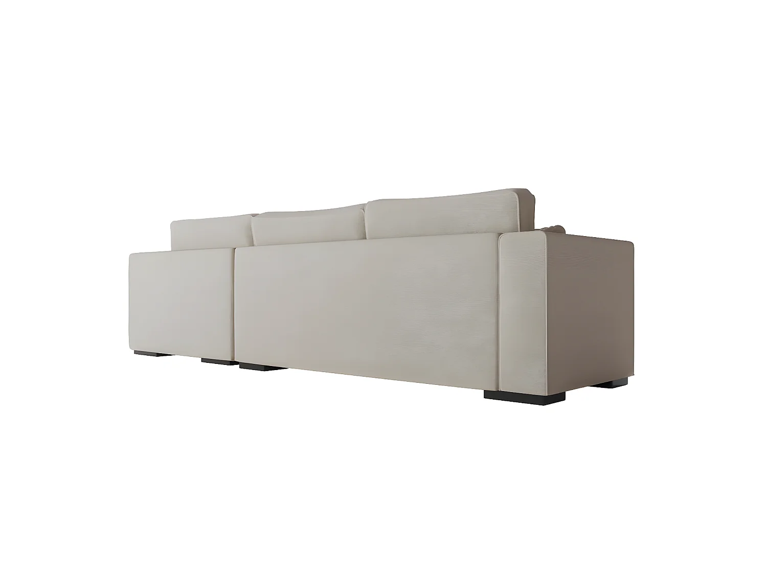 Canapé d'angle droit XXL Belami 6 places en tissu - Beige - L303 x 228 x 86cm - Loungitude