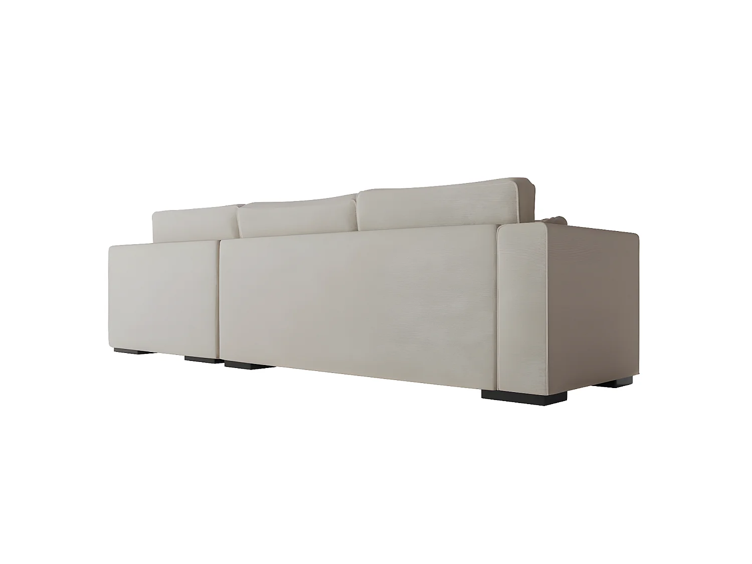 Canapé d'angle droit XXL Belami 6 places en tissu - Beige - L303 x 228 x 86cm - Loungitude