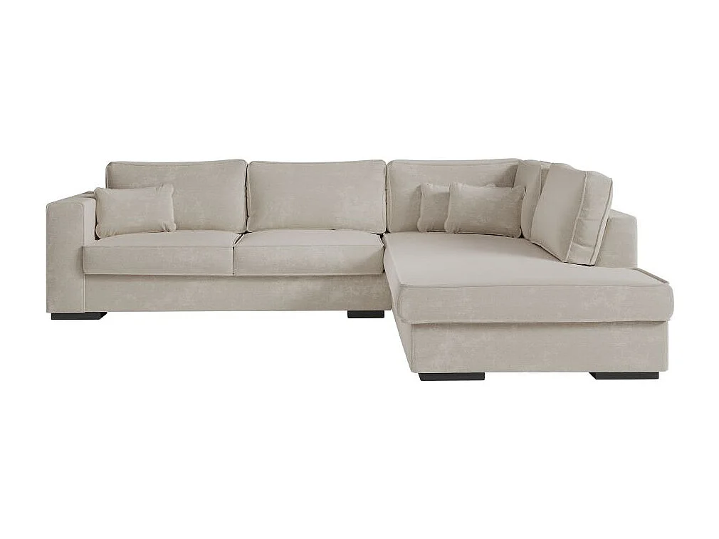 Canapé d'angle droit XXL Belami 6 places en tissu - Beige - L303 x 228 x 86cm - Loungitude