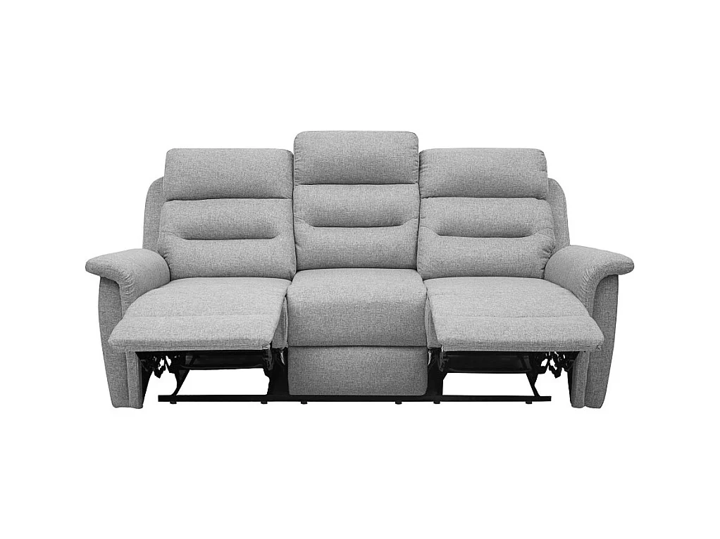 Canapé de Relaxation 3 places en Tissu Gris Léon - Gris clair - L191 x 94 x 100cm - Loungitude