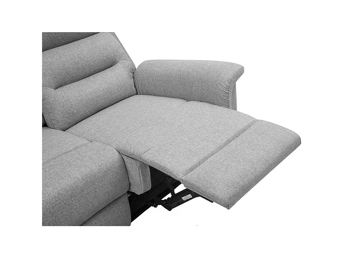 Canapé de Relaxation 3 places en Tissu Gris Léon - Gris clair - L191 x 94 x 100cm - Loungitude