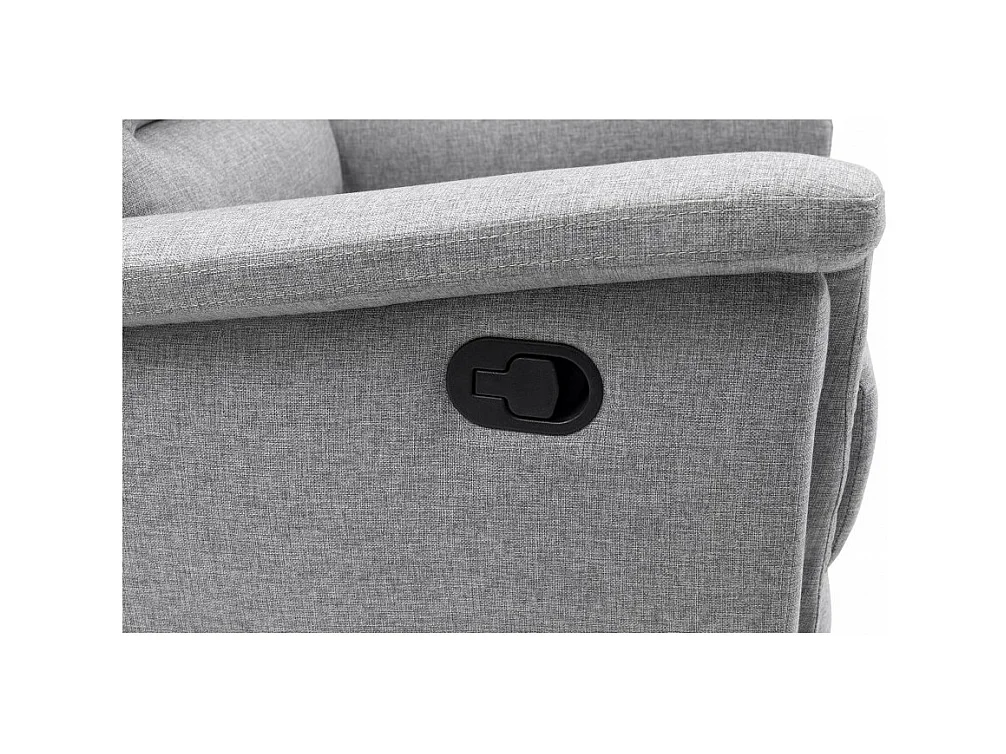 Canapé de Relaxation 3 places en Tissu Gris Léon - Gris clair - L191 x 94 x 100cm - Loungitude