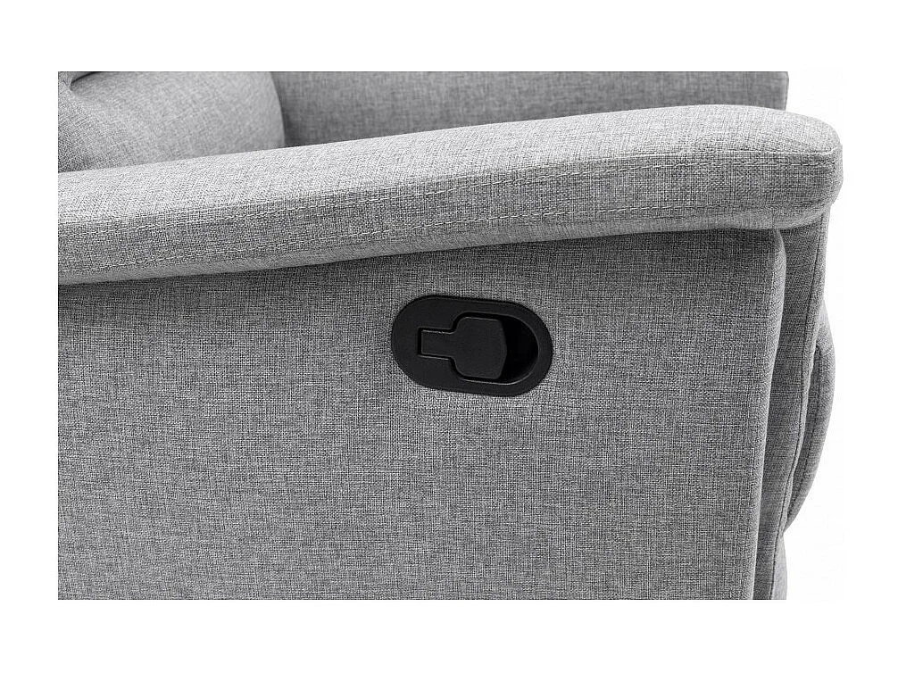 Canapé de Relaxation 3 places en Tissu Gris Léon - Gris clair - L191 x 94 x 100cm - Loungitude