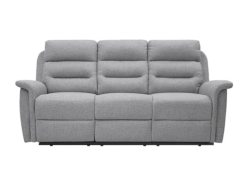 Canapé de Relaxation 3 places en Tissu Gris Léon - Gris clair - L191 x 94 x 100cm - Loungitude