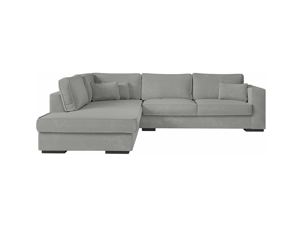 Canapé d'angle gauche XXL 6 places Belami en tissu - Gris clair - L303 x 228 x 86cm - Loungitude