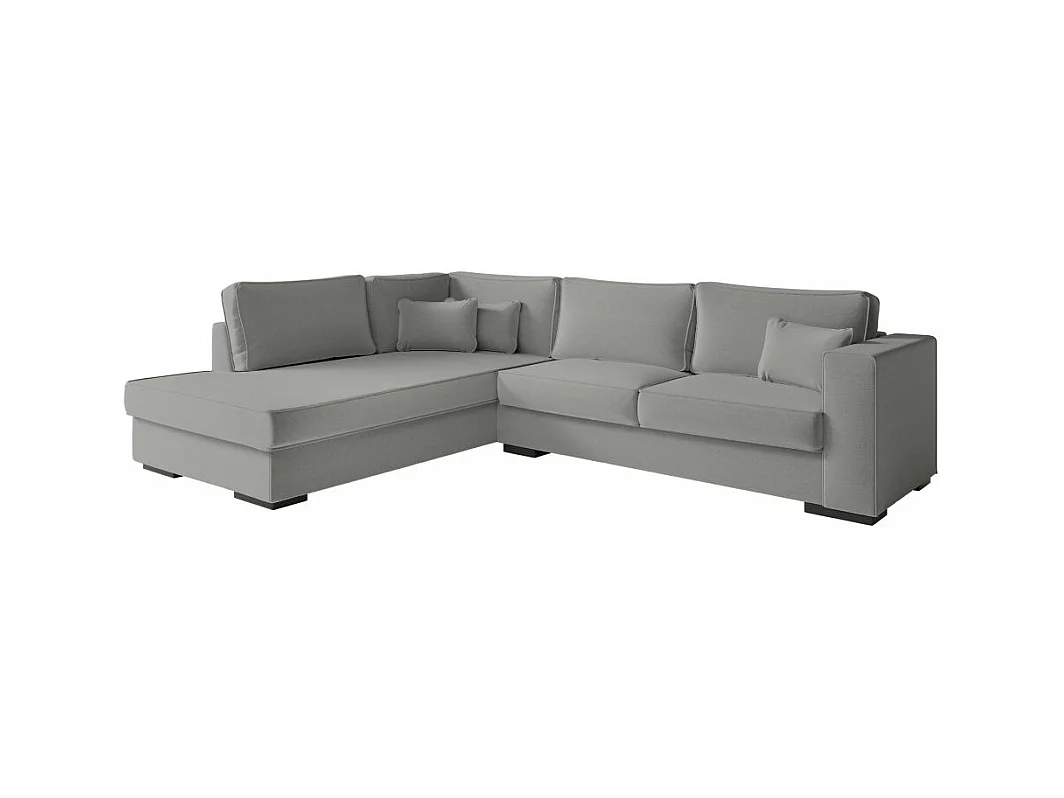 Canapé d'angle gauche XXL 6 places Belami en tissu - Gris clair - L303 x 228 x 86cm - Loungitude