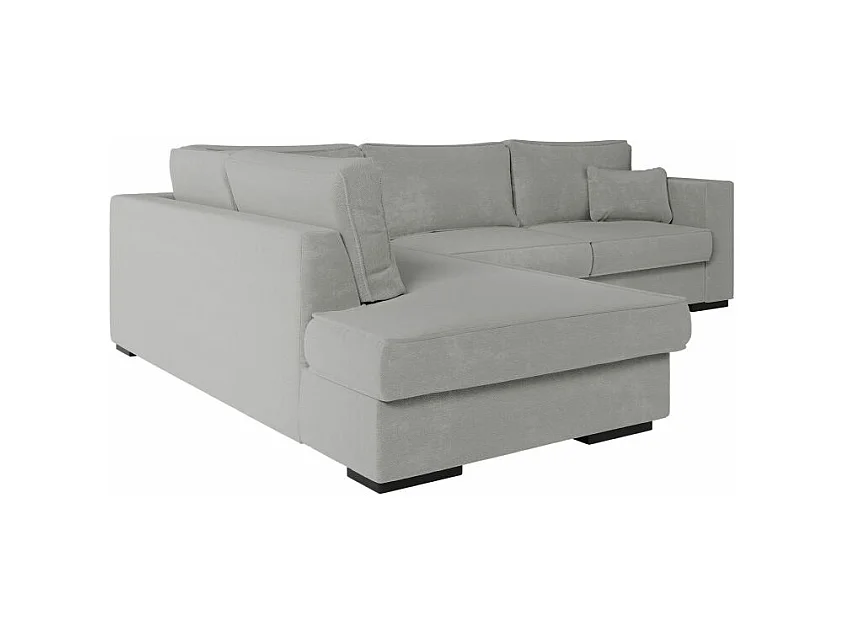 Canapé d'angle gauche XXL 6 places Belami en tissu - Gris clair - L303 x 228 x 86cm - Loungitude