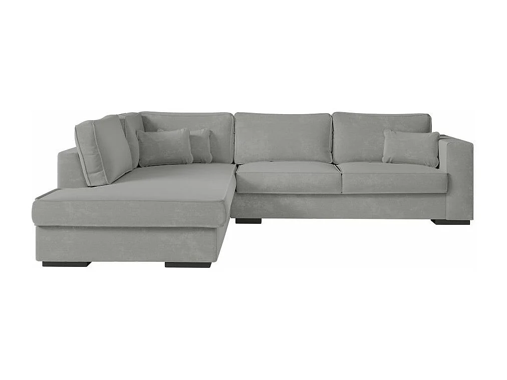 Canapé d'angle gauche XXL 6 places Belami en tissu - Gris clair - L303 x 228 x 86cm - Loungitude