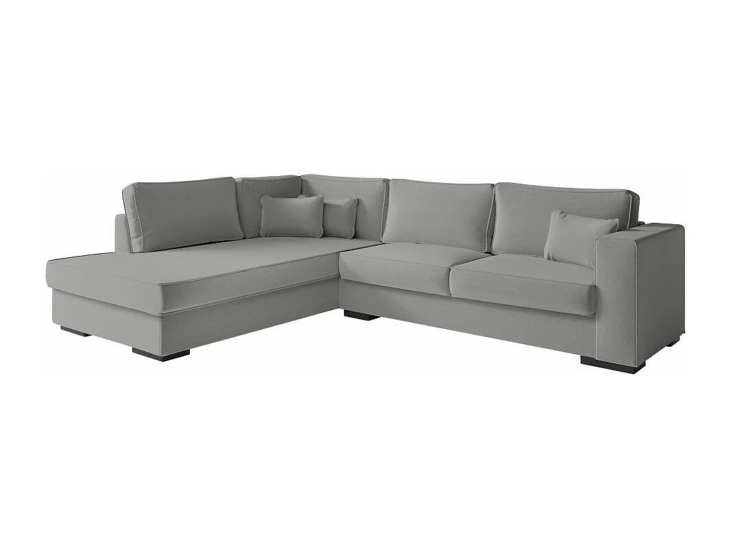 Canapé d'angle gauche XXL 6 places Belami en tissu - Gris clair - L303 x 228 x 86cm - Loungitude