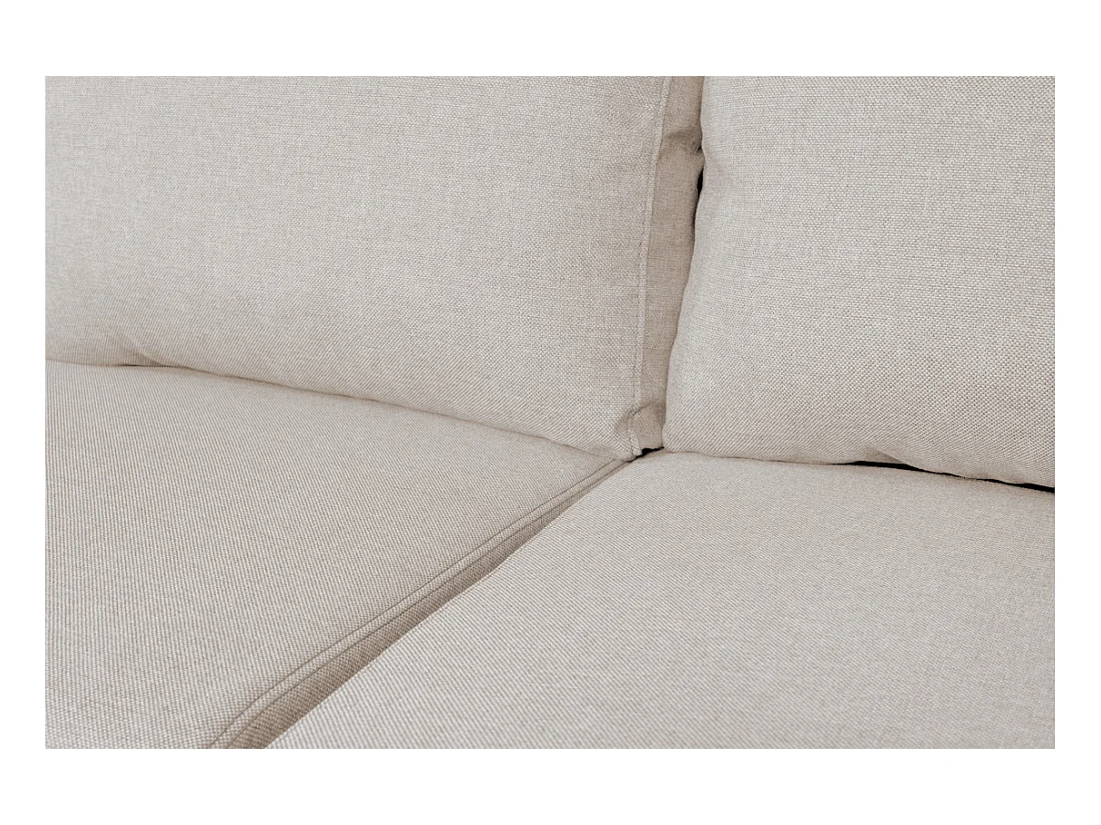 Canapé d'angle panoramique Oslo convertible avec coffres et poufs à gauche - Tissu - Beige - L311 x P146 x H81cm - Loungitude