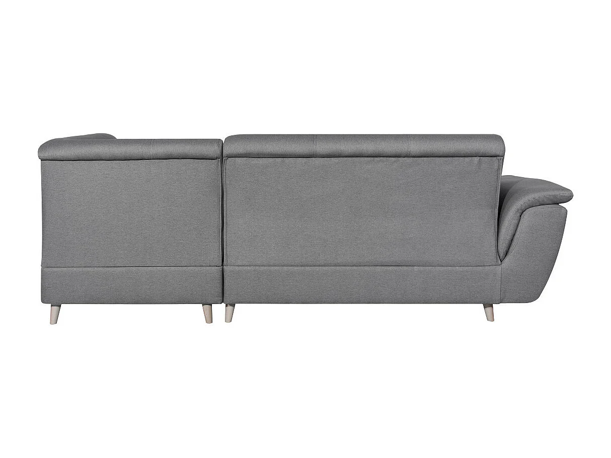 Canapé d'angle droit 5 places Flavie convertible en tissu - Gris - L260 x 180 x 85cm - Loungitude