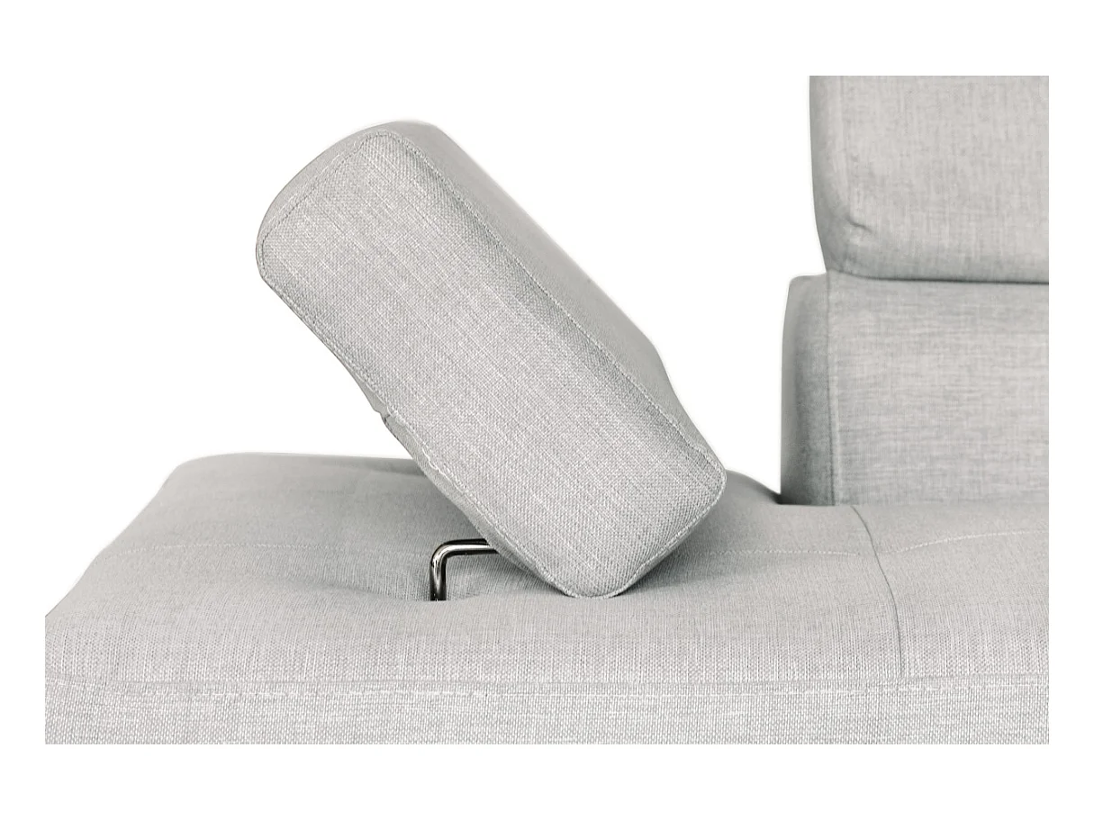 Canapé d'angle droit 5 places Rio Convertible avec coffre en tissu - Gris perle - L271 x P192 x H70cm - Loungitude