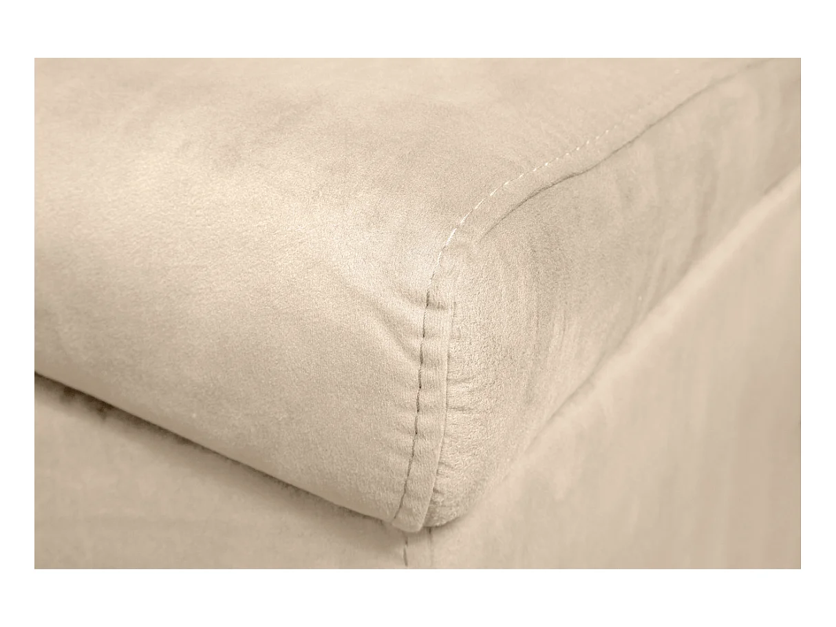 Canapé d'angle 3 places Maria réversible et convertible avec coffre en velours - Beige - L227 x P146 x H81cm - Loungitude