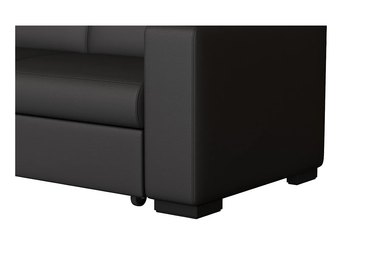 Canapé d'angle gauche 4 places Fuji XL convertible avec coffre en simili - Gris anthracite - L262 x 157 x 83cm - Loungitude