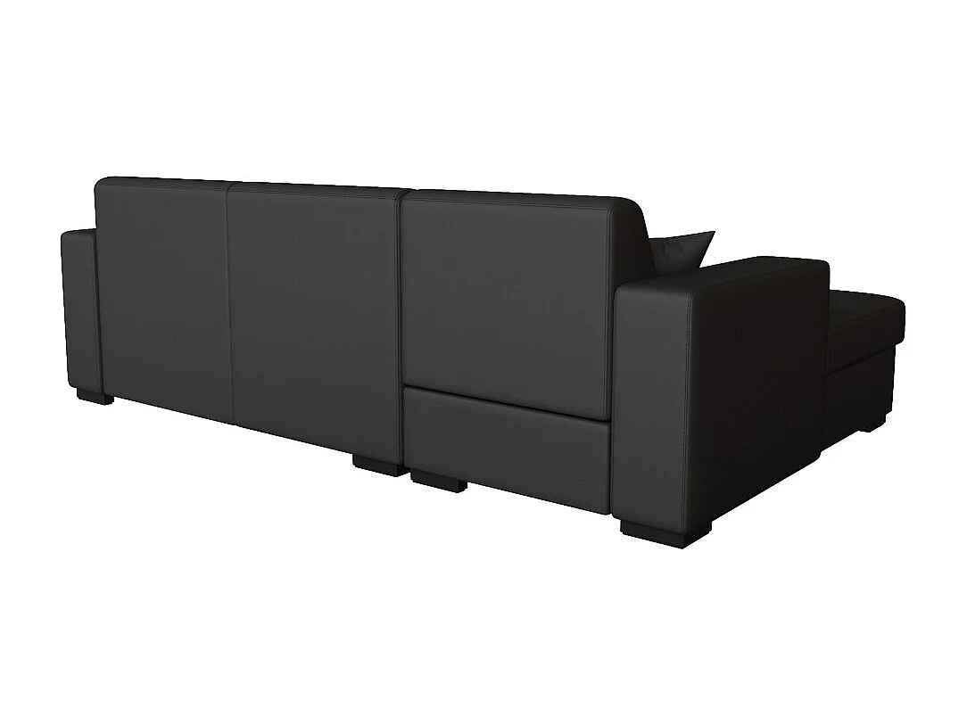 Canapé d'angle gauche 4 places Fuji XL convertible avec coffre en simili - Gris anthracite - L262 x 157 x 83cm - Loungitude
