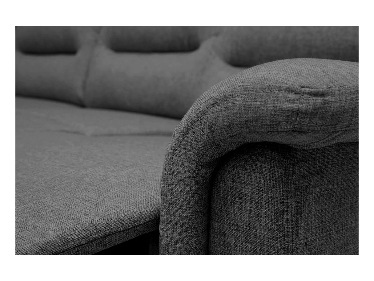 Canapé de Relaxation 3 places en Tissu Gris Léon - Gris anthracite - L191 x 94 x 100cm - Loungitude