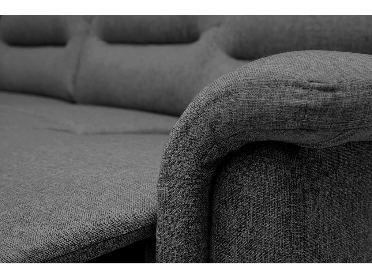 Canapé de Relaxation 3 places en Tissu Gris Léon - Gris anthracite - L191 x 94 x 100cm - Loungitude