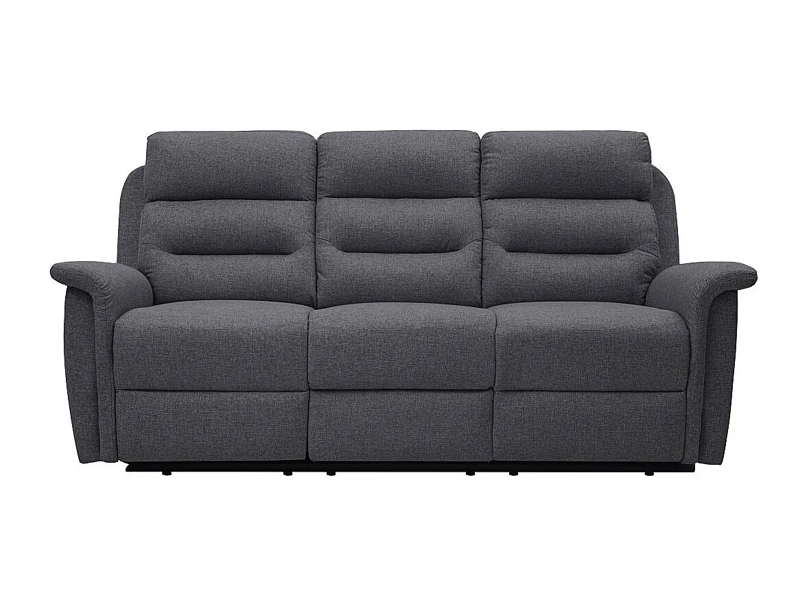 Canapé de Relaxation 3 places en Tissu Gris Léon - Gris anthracite - L191 x 94 x 100cm - Loungitude