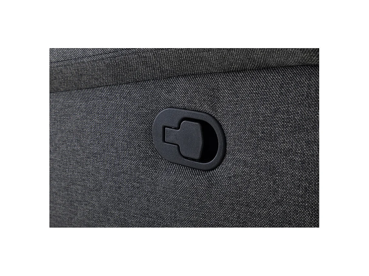 Canapé de Relaxation 3 places en Tissu Gris Léon - Gris anthracite - L191 x 94 x 100cm - Loungitude