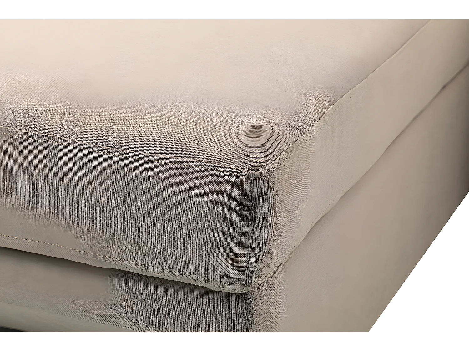 Canapé d'angle Panoramique Maia Convertible en Tissu - Angle Gauche, Beige - L330 x P188 x H90cm - Loungitude