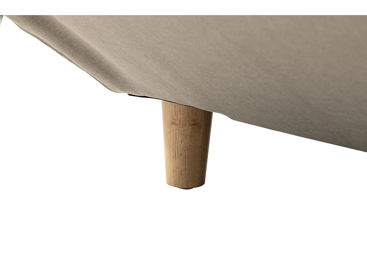 Canapé d'angle Panoramique Maia Convertible en Tissu - Angle Gauche, Beige - L330 x P188 x H90cm - Loungitude