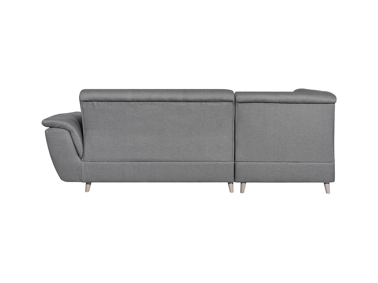 Canapé d'angle gauche 5 places Flavie convertible en tissu - Gris - L260 x 180 x 85cm - Loungitude