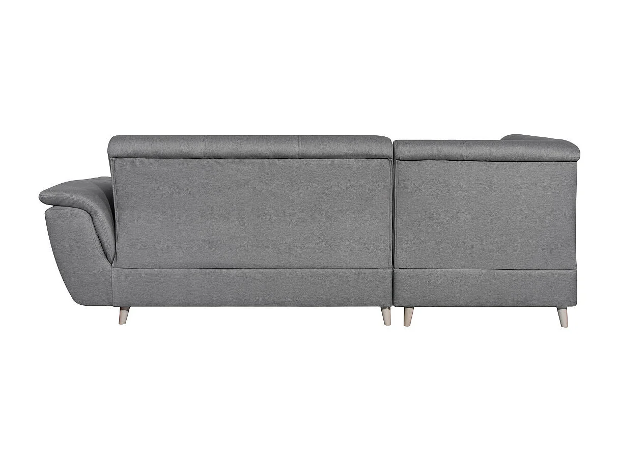 Canapé d'angle gauche 5 places Flavie convertible en tissu - Gris - L260 x 180 x 85cm - Loungitude