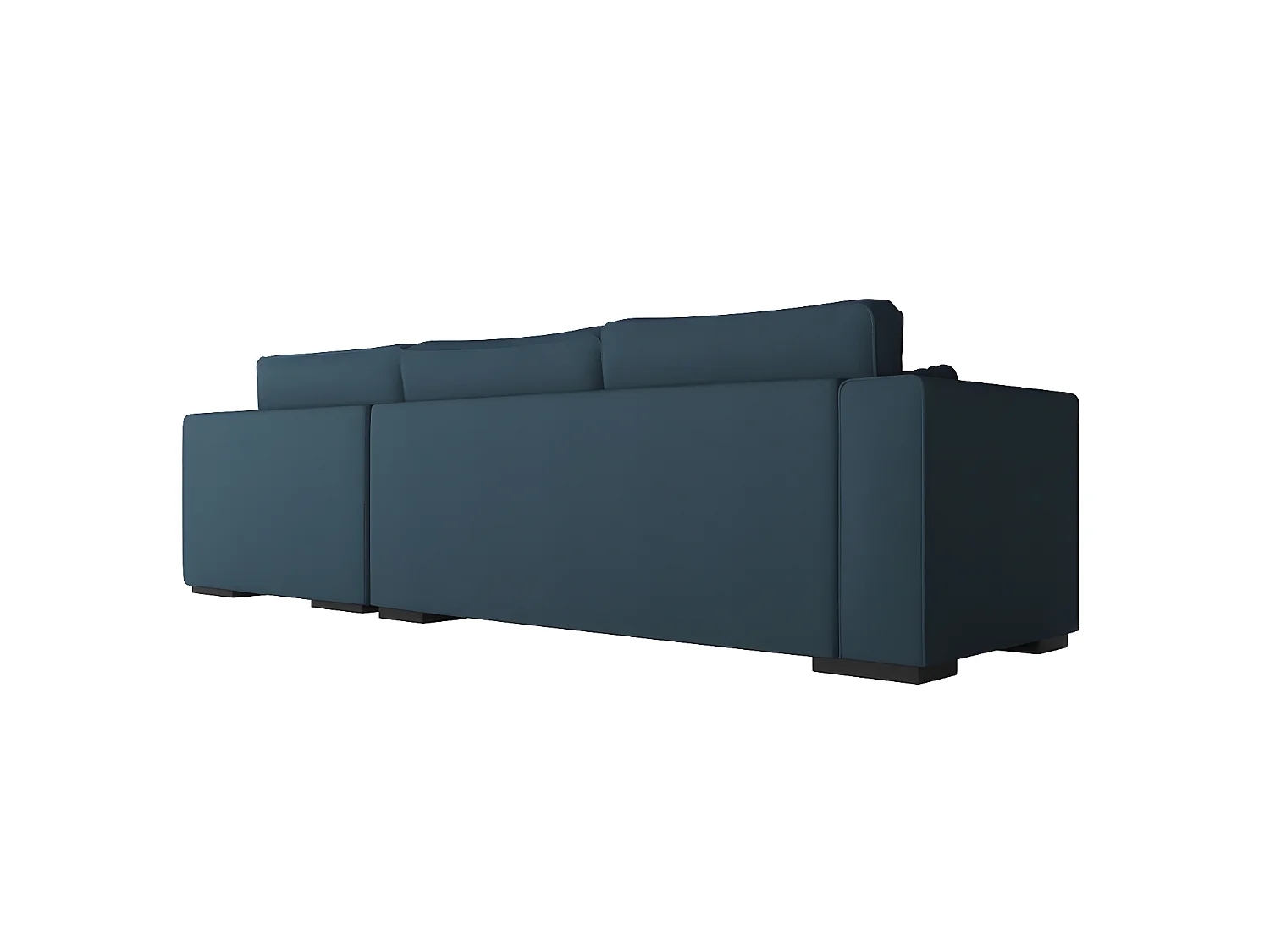 Canapé d'angle droit XXL Belami 6 places en tissu - Bleu pétrole - L303 x 228 x 86cm - Loungitude