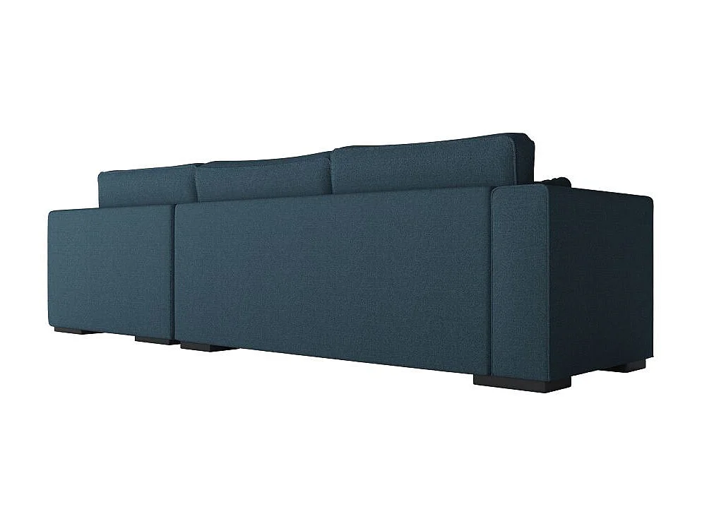 Canapé d'angle droit XXL Belami 6 places en tissu - Bleu pétrole - L303 x 228 x 86cm - Loungitude