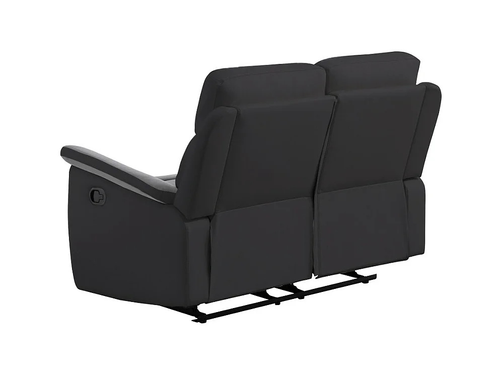 Canapé de Relaxation 2 places en Microfibre et Simili Léon - Gris et Noir - Loungitude