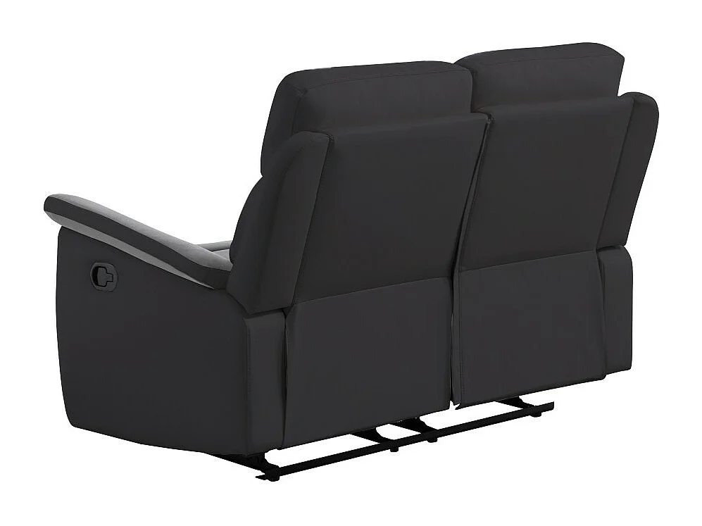 Canapé de Relaxation 2 places en Microfibre et Simili Léon - Gris et Noir - Loungitude