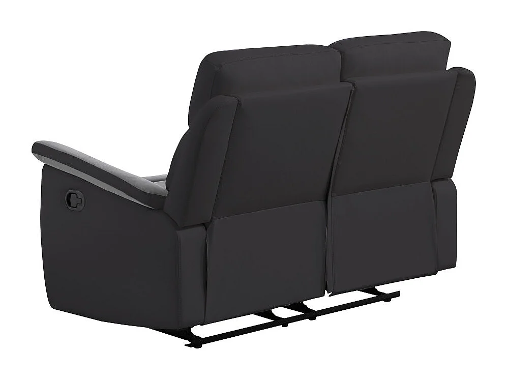 Canapé de Relaxation 2 places en Microfibre et Simili Léon - Gris et Noir - Loungitude