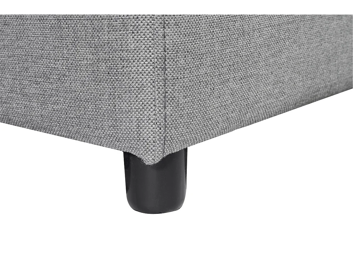 Canapé d'angle panoramique Oslo convertible avec coffres et poufs à droite - Tissu - Gris clair - L311 x P146 x H81cm - Loungitude