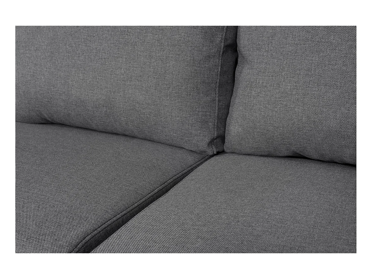 Canapé d'angle panoramique Oslo convertible avec coffres et poufs à gauche - Tissu - Gris anthracite - L311 x P146 x H81cm - Loungitude