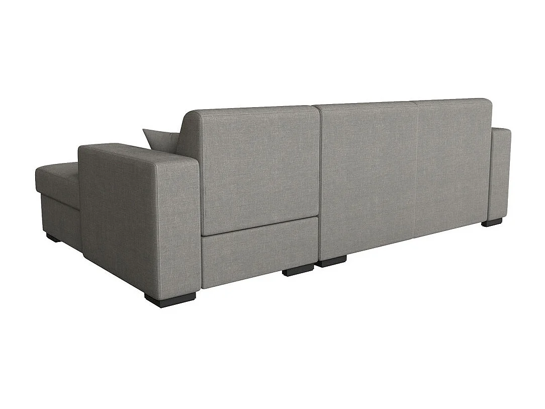 Canapé d'angle droit 4 places Fuji XL convertible avec coffre en tissu - Gris clair - L262 x 157 x 83cm - Loungitude