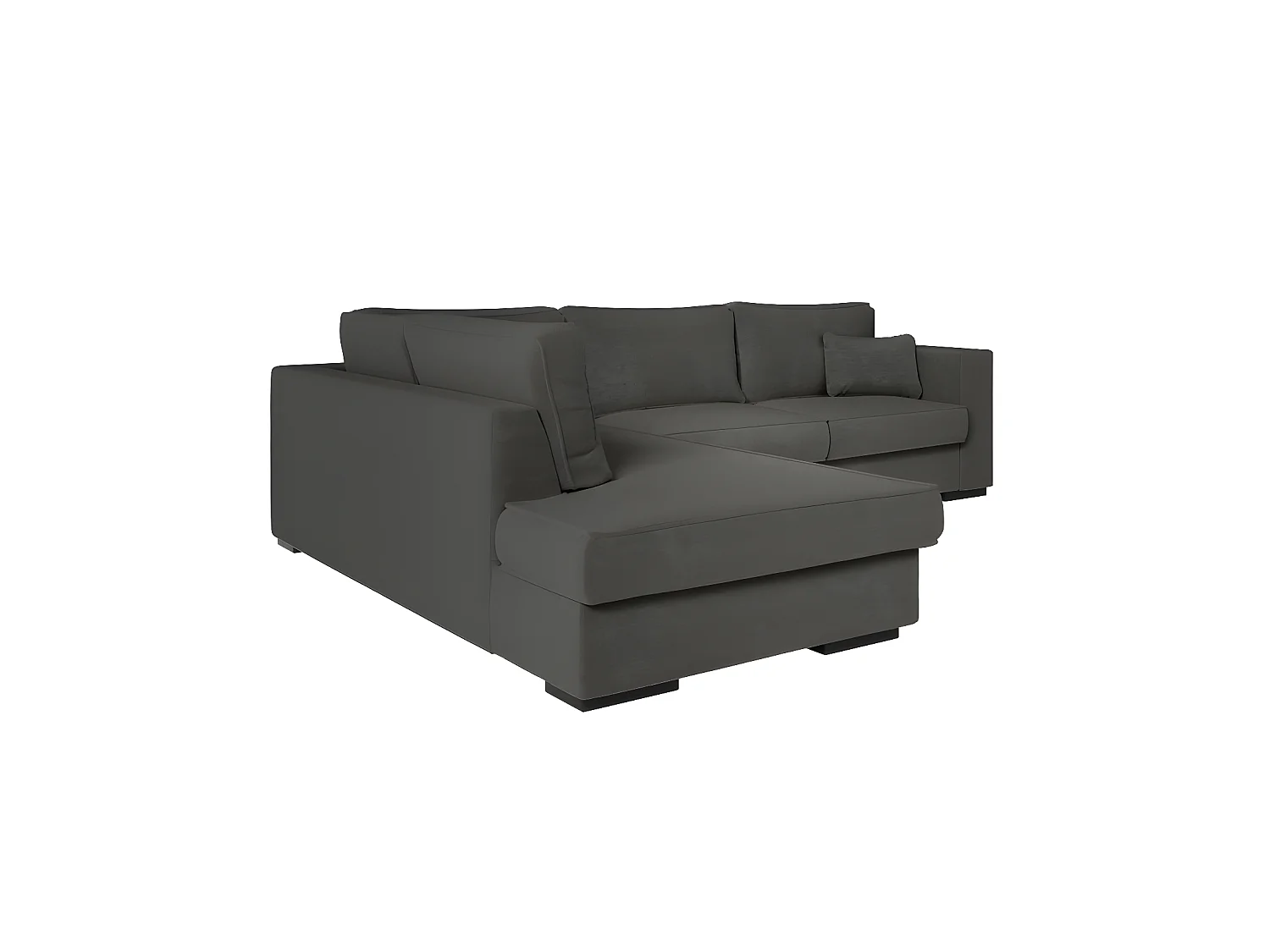 Canapé d'angle gauche XXL 6 places Belami en tissu - Gris anthracite - L303 x 228 x 86cm - Loungitude