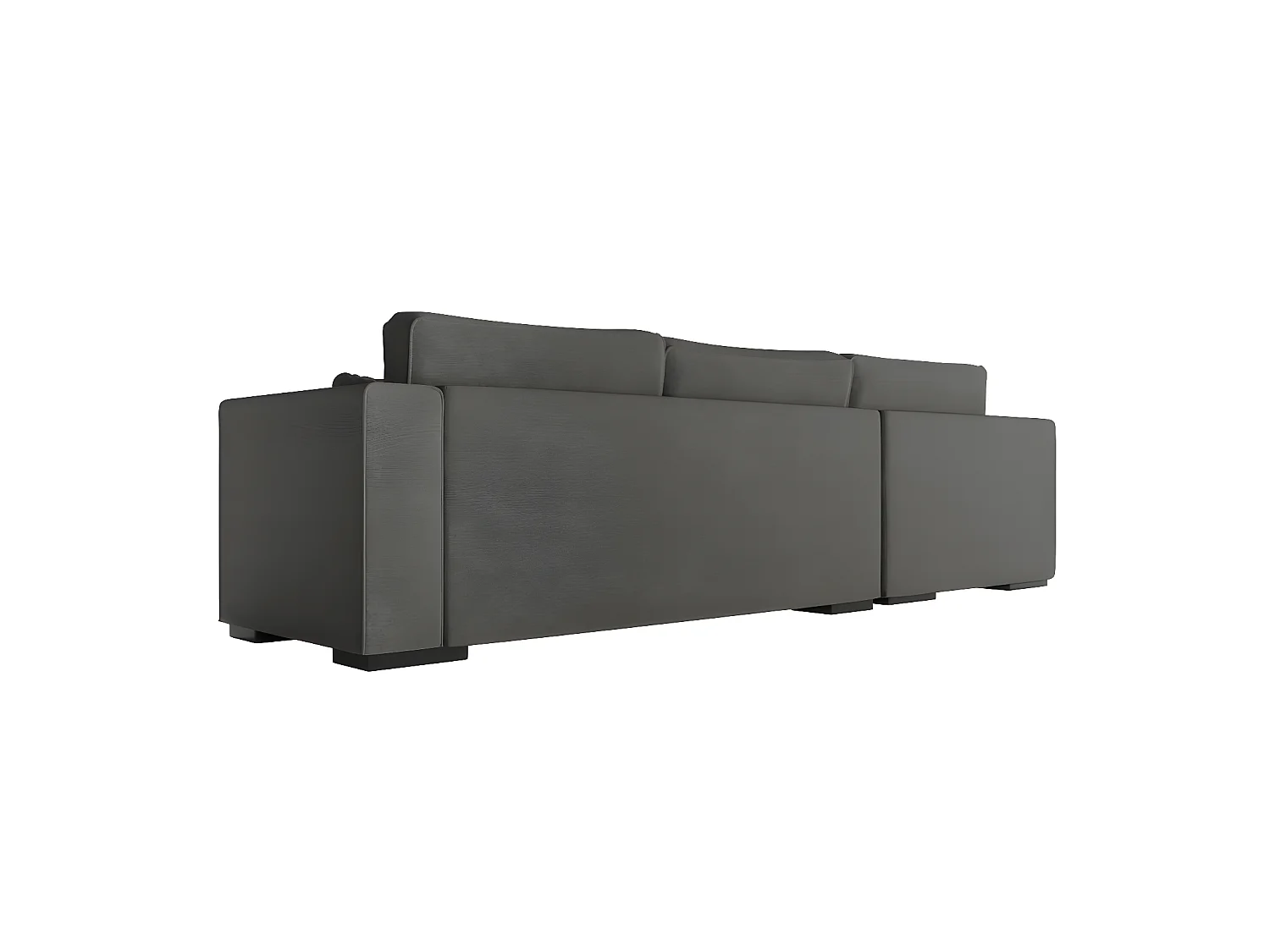 Canapé d'angle gauche XXL 6 places Belami en tissu - Gris anthracite - L303 x 228 x 86cm - Loungitude