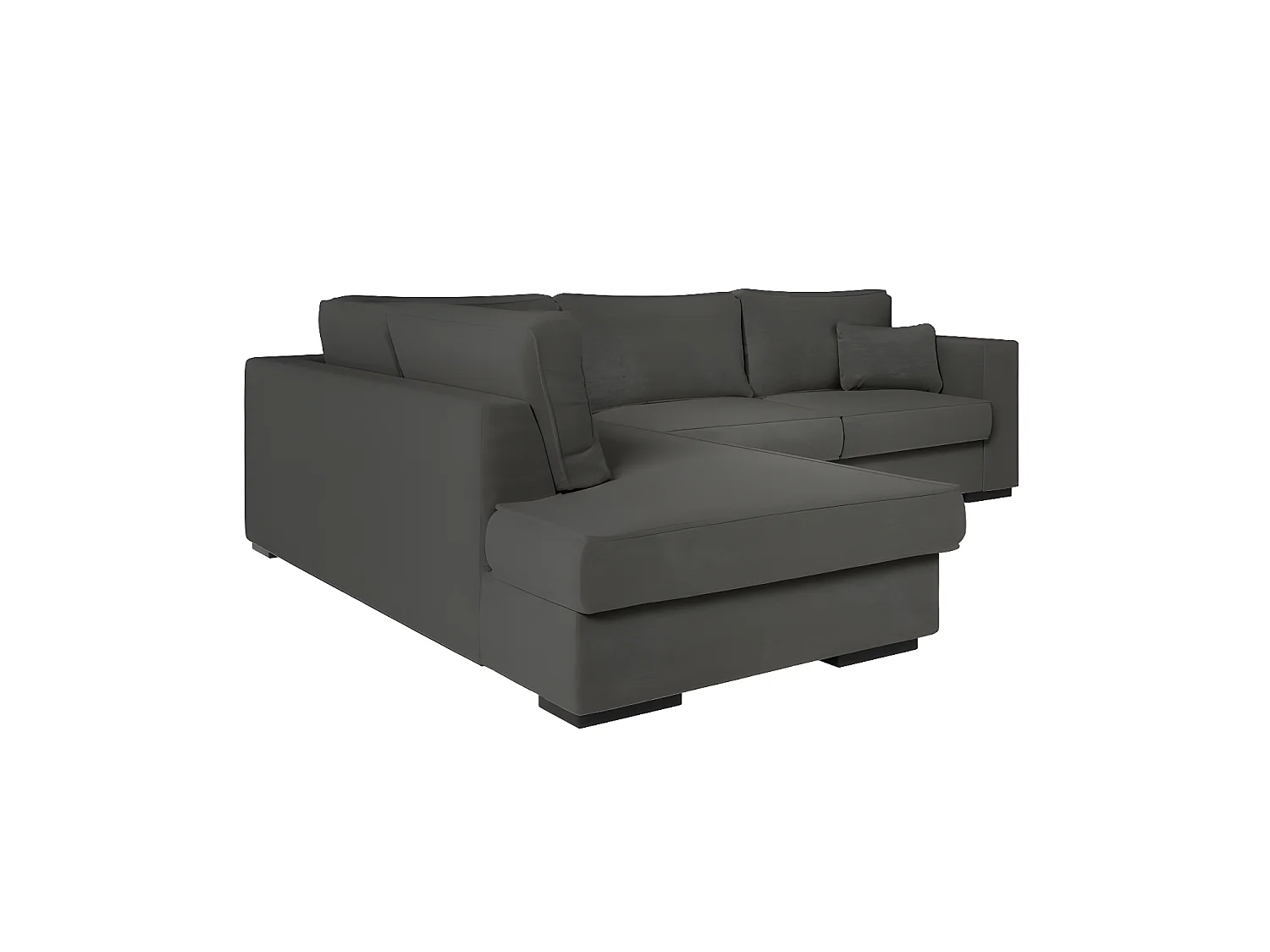 Canapé d'angle gauche XXL 6 places Belami en tissu - Gris anthracite - L303 x 228 x 86cm - Loungitude