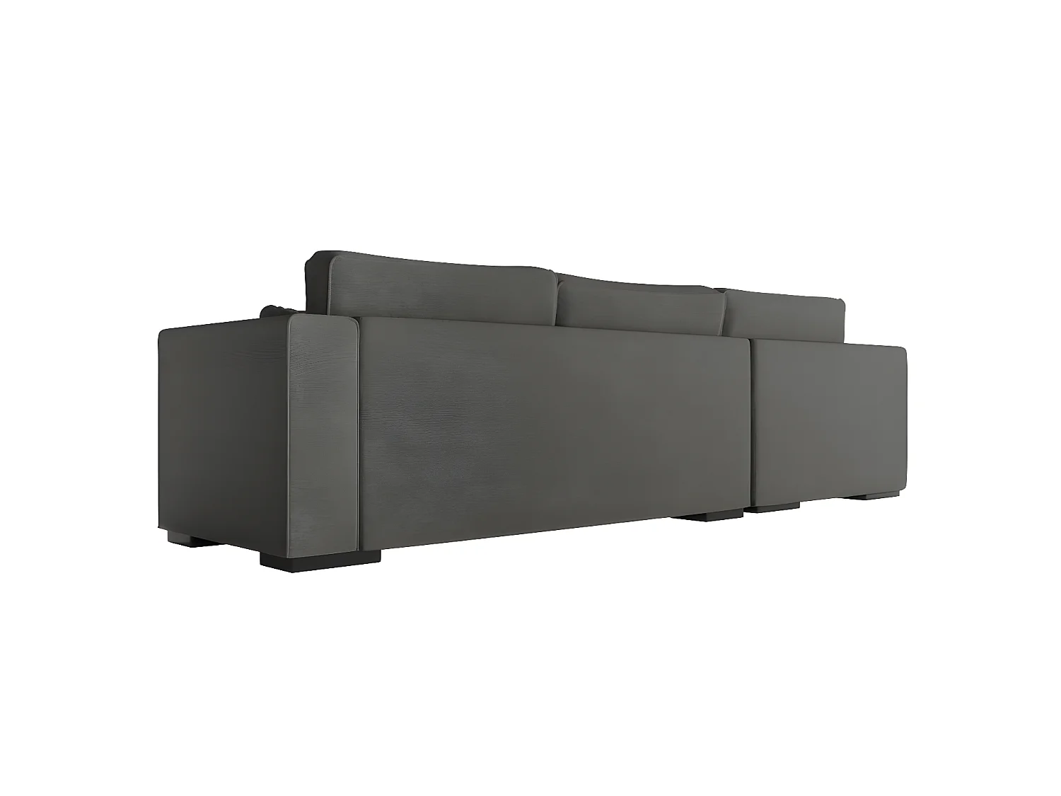 Canapé d'angle gauche XXL 6 places Belami en tissu - Gris anthracite - L303 x 228 x 86cm - Loungitude