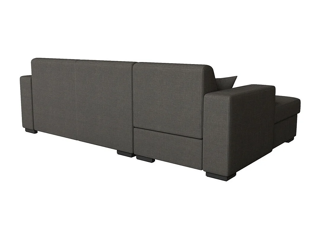 Canapé d'angle gauche 4 places Fuji XL convertible avec coffre en tissu - Gris anthracite - L262 x 157 x 83cm - Loungitude