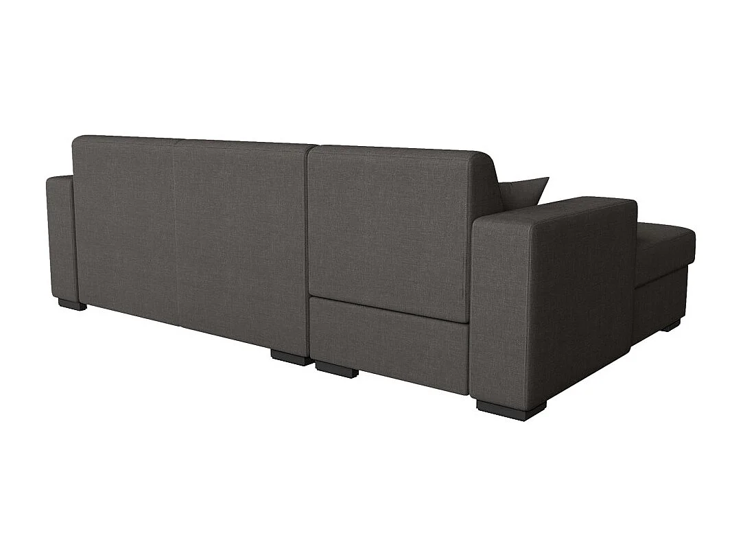 Canapé d'angle gauche 4 places Fuji XL convertible avec coffre en tissu - Gris anthracite - L262 x 157 x 83cm - Loungitude