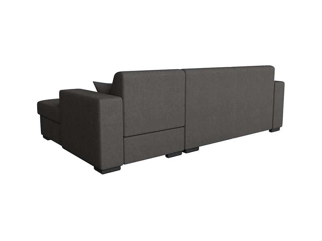 Canapé d'angle droit 4 places Fuji XL convertible avec coffre en tissu - Gris anthracite - L262 x 157 x 83cm - Loungitude