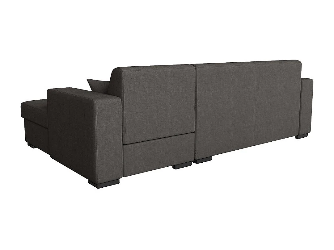 Canapé d'angle droit 4 places Fuji XL convertible avec coffre en tissu - Gris anthracite - L262 x 157 x 83cm - Loungitude