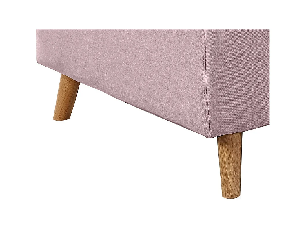 Canapé d'angle Maria scandinave Réversible et Convertible Avec Coffre en Tissu - Vieux rose - L227 x 148 x 95cm - Loungitude