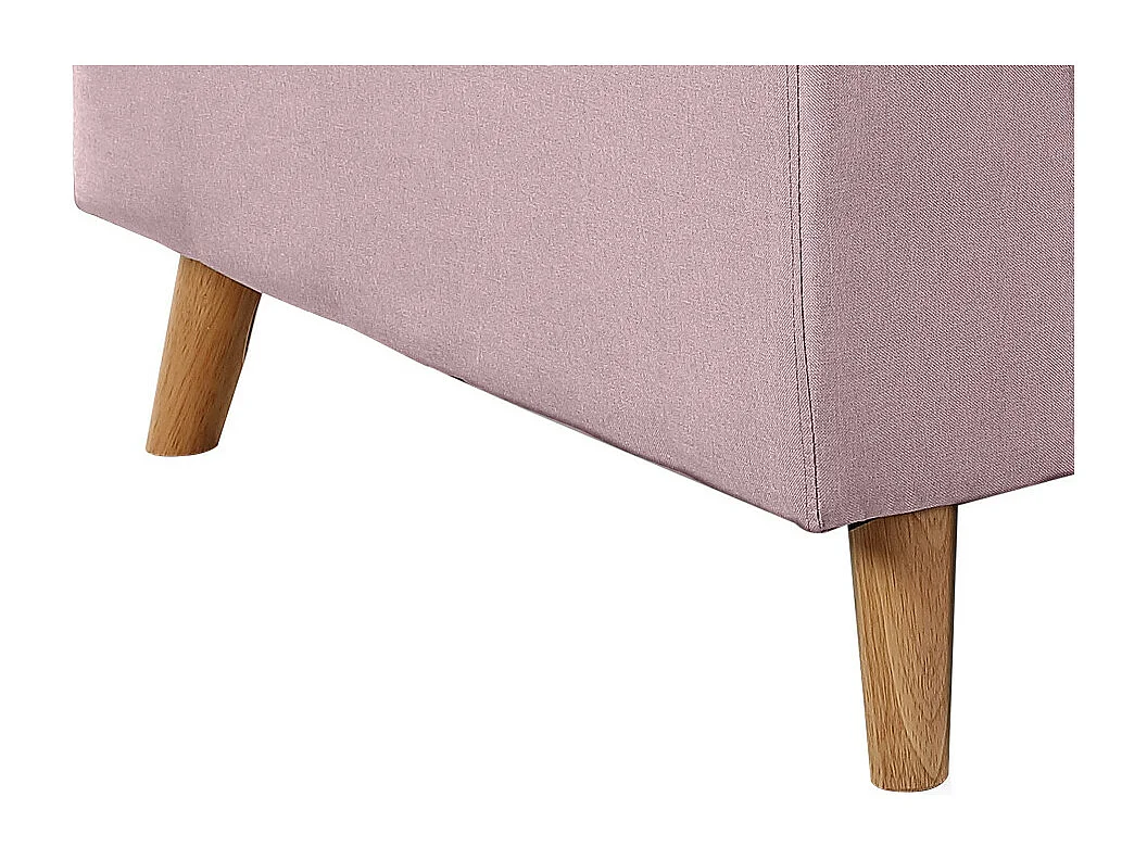 Canapé d'angle Maria scandinave Réversible et convertible Avec Coffre en Tissu - Vieux rose - L227 x 148 x 95cm - Loungitude