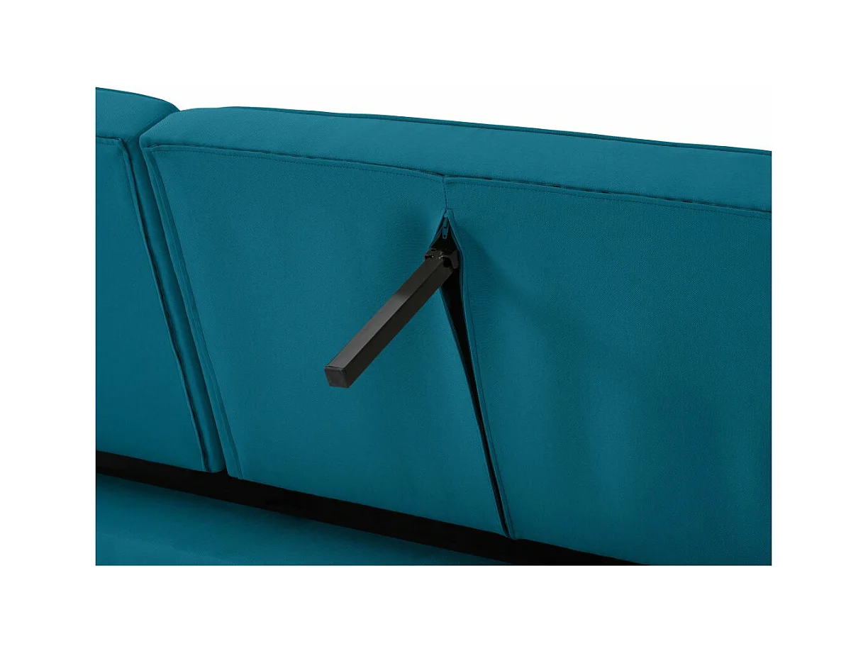 Canapé droit scandinave Elga convertible 3 places en tissu - Bleu - L205 x 87 x 85cm - Loungitude