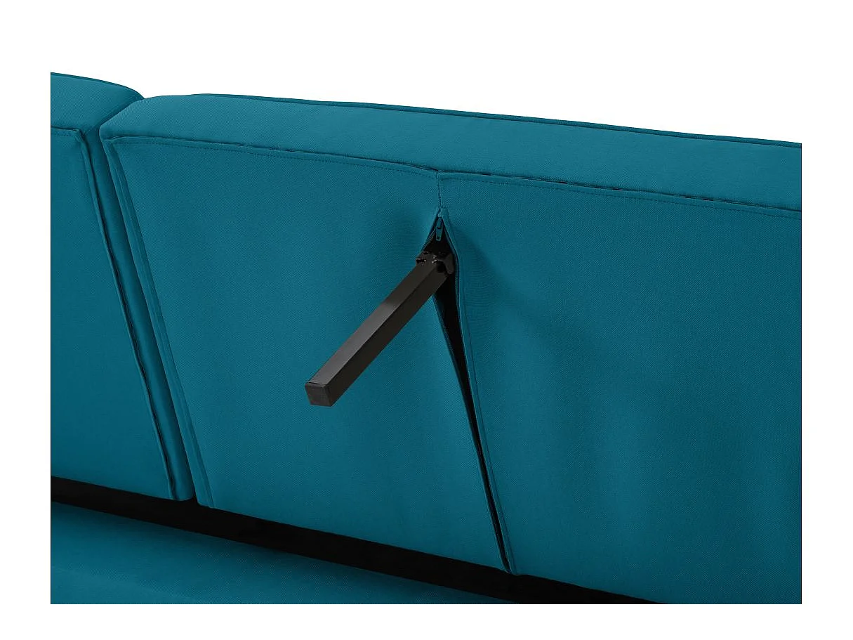 Canapé droit scandinave Elga convertible 3 places en tissu - Bleu - L205 x 87 x 85cm - Loungitude