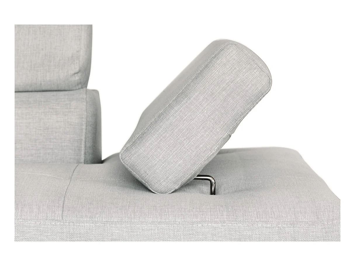 Canapé d'angle gauche 5 places Rio Convertible avec coffre en tissu - Gris perle - L271 x P192 x H70cm - Loungitude