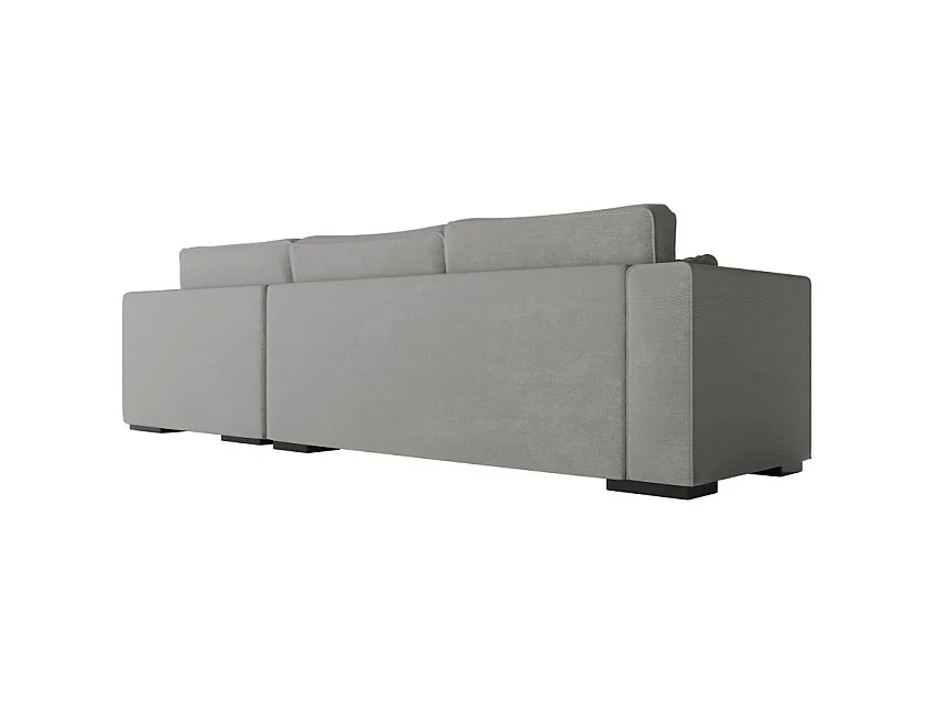 Canapé d'angle droit XXL Belami 6 places en tissu - Gris clair - L303 x 228 x 86cm - Loungitude