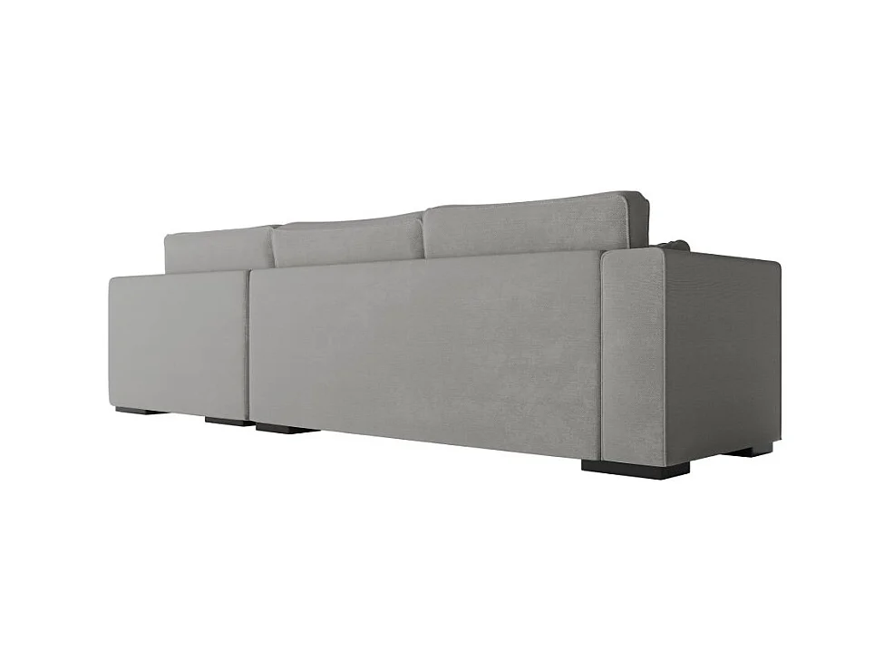 Canapé d'angle droit XXL Belami 6 places en tissu - Gris clair - L303 x 228 x 86cm - Loungitude